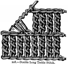 Double Long Treble Stitch.