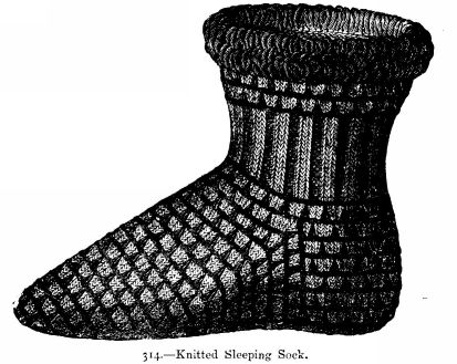 Knitted Sleeping Sock.