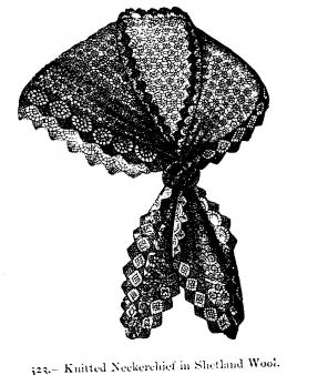 Knitted Neckerchief in Shetland Wool