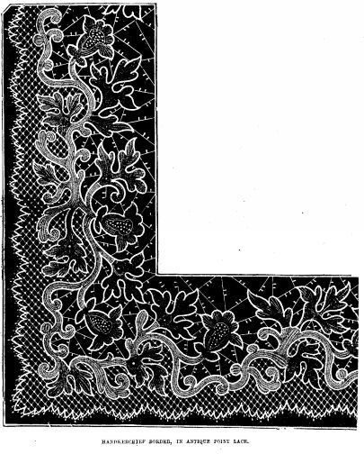 HANDKERCHIEF BORDER, IN ANTIQUE POINT LACE