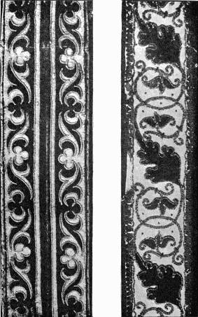 62. A. counterchange. B. appliqué
